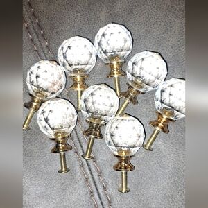 8 Acrylic Resin Plastic Diamond Type Door Cabinet Or Clear Drawer Pulls Exc Cond